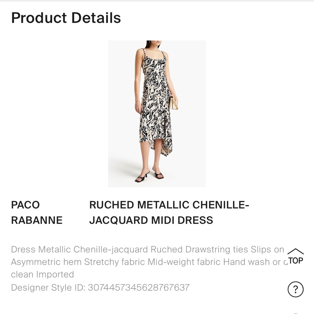 Paco Rabanne ruched metallic chenille jacquard midi dress - Picture 4 of 6